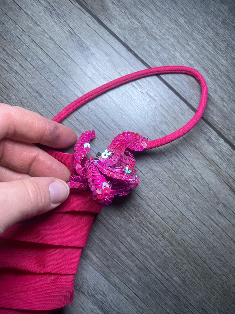 EUC True Vintage Y2K 1990s/2000s Bright Pink Spaghetti Strap Fairy Formal Dress - Picture 4 of 7